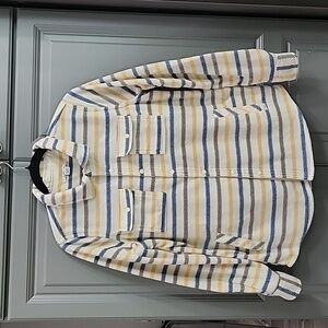 O'NEILL MENS SMALL FLEECE STRIPE SHACKET SNAP BUTTONS